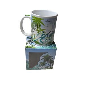 Hawaii Island  Palm Trees Souvenir Coffee Mug, 2010 TMC ABC Stores New in box